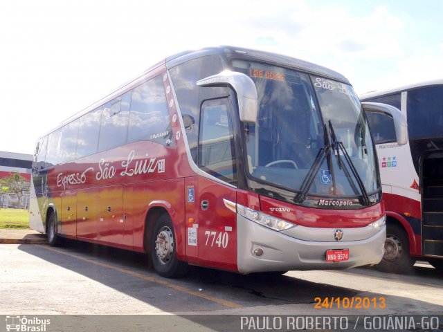 Expresso São Luiz 7740 na cidade de Goiânia, Goiás, Brasil, por Paulo Roberto de Morais Amorim. Número da foto: #4178809.