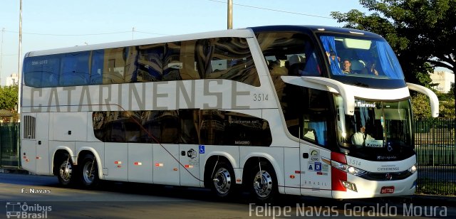 Auto Viação Catarinense 3514 na cidade de São Paulo, São Paulo, Brasil, por Felipe Navas Geraldo Moura . Número da foto: #4176977.