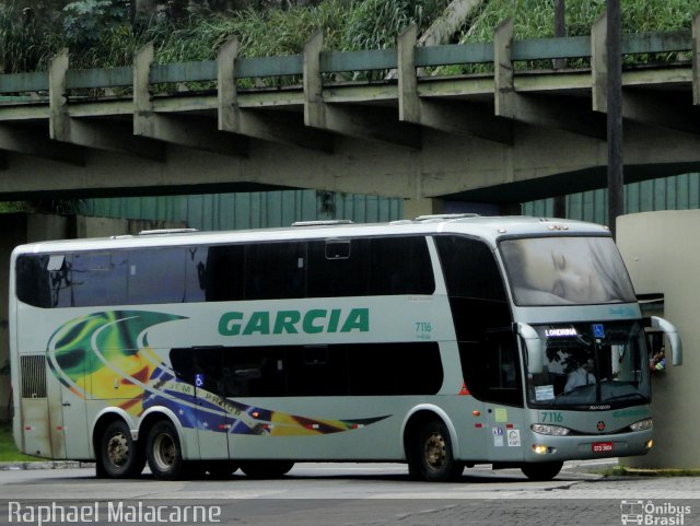 Viação Garcia 7116 na cidade de Santos, São Paulo, Brasil, por Raphael Malacarne. ID da foto: 4250986.