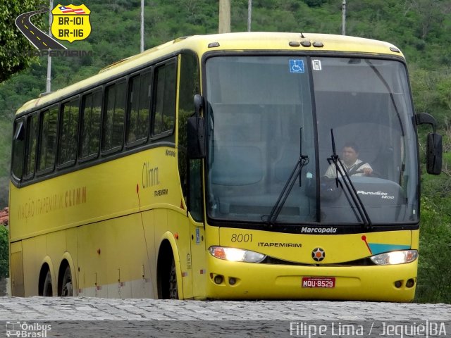 Viação Itapemirim 8001 na cidade de Jequié, Bahia, Brasil, por Filipe Lima. ID da foto: 4255864.