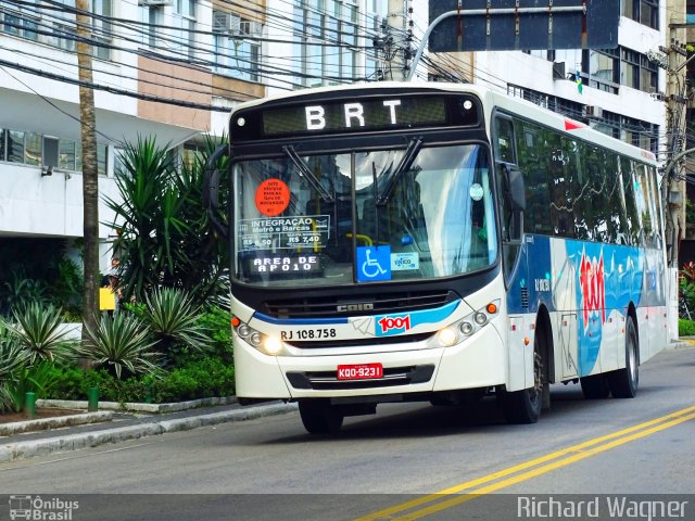 Auto Viação 1001 RJ 108.758 na cidade de Niterói, Rio de Janeiro, Brasil, por Richard Wagner. ID da foto: 4259053.