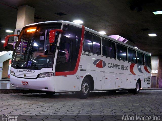 Viação Campo Belo - VCB Transportes 735 na cidade de Belo Horizonte, Minas Gerais, Brasil, por Adão Raimundo Marcelino. ID da foto: 4265184.