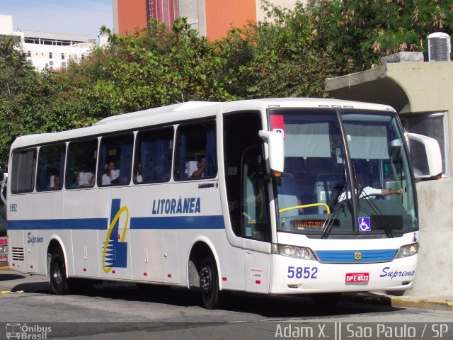 Litorânea Transportes Coletivos 5852 na cidade de São Paulo, São Paulo, Brasil, por Adam Xavier Rodrigues Lima. Número da foto: #4269011.