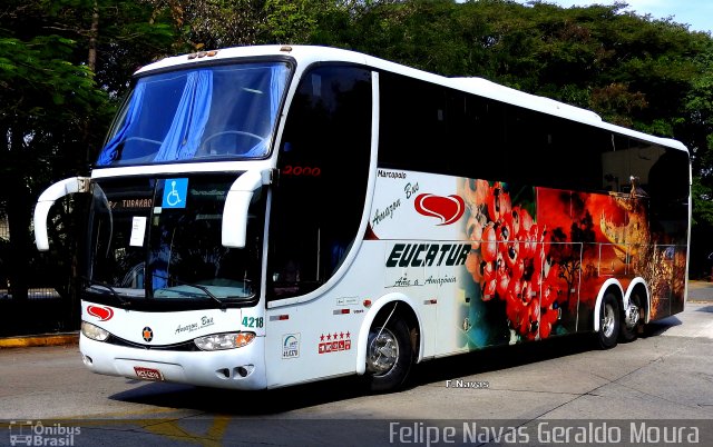 Eucatur - Empresa União Cascavel de Transportes e Turismo 4218 na cidade de São Paulo, São Paulo, Brasil, por Felipe Navas Geraldo Moura . Número da foto: #4268285.
