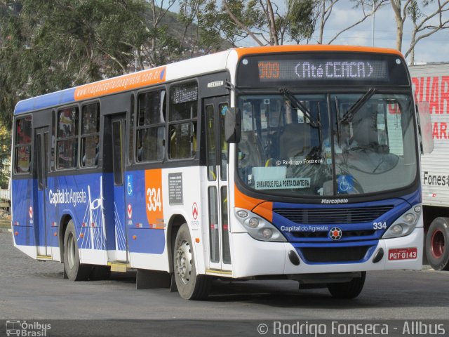 Capital do Agreste Transporte Urbano 334 na cidade de Caruaru, Pernambuco, Brasil, por Rodrigo Fonseca. Número da foto: #4272588.