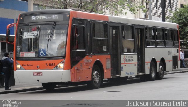 TRANSPPASS - Transporte de Passageiros 8 1081 na cidade de São Paulo, São Paulo, Brasil, por Jackson Sousa Leite. Número da foto: #4275532.
