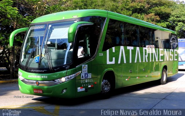 Auto Viação Catarinense 3336 na cidade de São Paulo, São Paulo, Brasil, por Felipe Navas Geraldo Moura . Número da foto: #4275394.