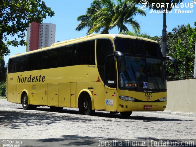 Viação Nordeste 1280 na cidade de Fortaleza, Ceará, Brasil, por Jonatha Thomé. Número da foto: #4277569.