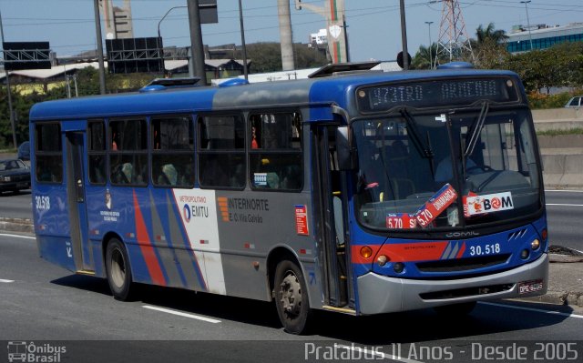 Empresa de Ônibus Vila Galvão 30.518 na cidade de São Paulo, São Paulo, Brasil, por Cristiano Soares da Silva. ID da foto: 4278748.