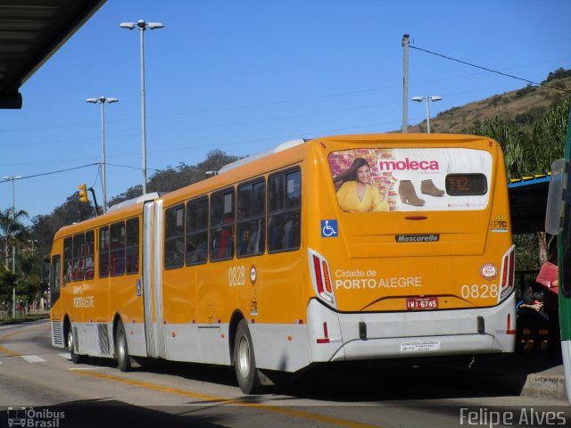 Companhia Carris Porto-Alegrense 0828 na cidade de Porto Alegre, Rio Grande do Sul, Brasil, por Felipe Alves. Número da foto: #4280543.