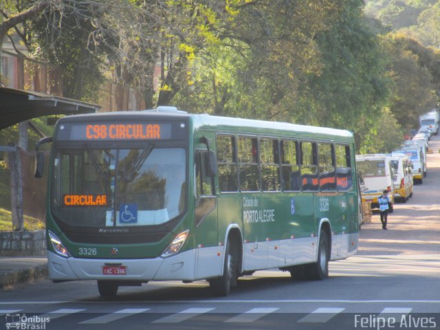 Sudeste Transportes Coletivos 3326 na cidade de Porto Alegre, Rio Grande do Sul, Brasil, por Felipe Alves. Número da foto: #4280536.