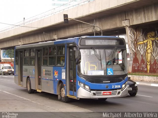 Sambaíba Transportes Urbanos 2 2936 na cidade de São Paulo, São Paulo, Brasil, por Michael  Alberto Vieira. ID da foto: 4283162.