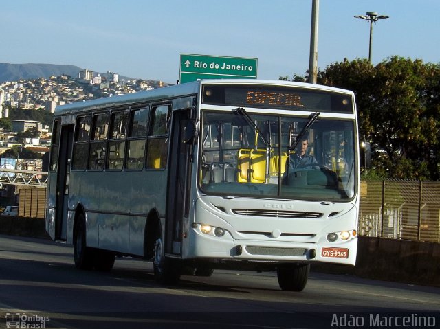 Ônibus Particulares 9365 na cidade de Belo Horizonte, Minas Gerais, Brasil, por Adão Raimundo Marcelino. ID da foto: 4286608.