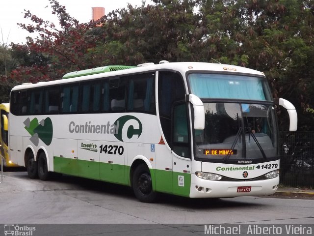 Viação Continental de Transportes 14270 na cidade de São Paulo, São Paulo, Brasil, por Michael  Alberto Vieira. Número da foto: #4287563.