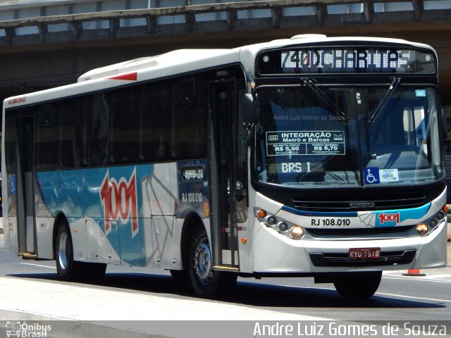 Auto Viação 1001 RJ 108.010 na cidade de Rio de Janeiro, Rio de Janeiro, Brasil, por André Luiz Gomes de Souza. Número da foto: #4234324.
