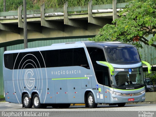 Viação Garcia 8491 na cidade de Santos, São Paulo, Brasil, por Raphael Malacarne. Número da foto: #4237483.
