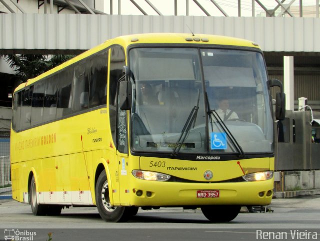 Viação Itapemirim 5403 na cidade de Rio de Janeiro, Rio de Janeiro, Brasil, por Renan Vieira. Número da foto: #4236785.