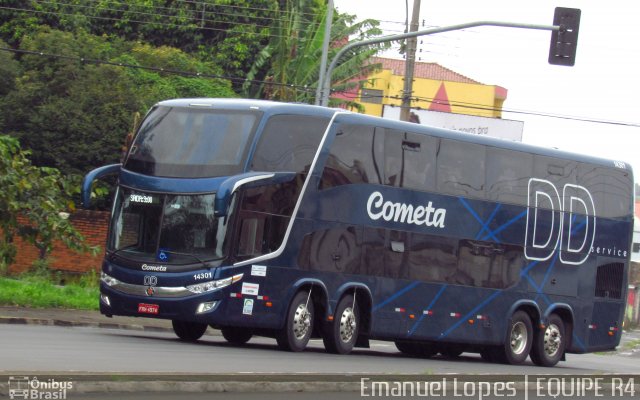 Viação Cometa 14301 na cidade de São Carlos, São Paulo, Brasil, por Emanuel Corrêa Lopes. Número da foto: #4245122.
