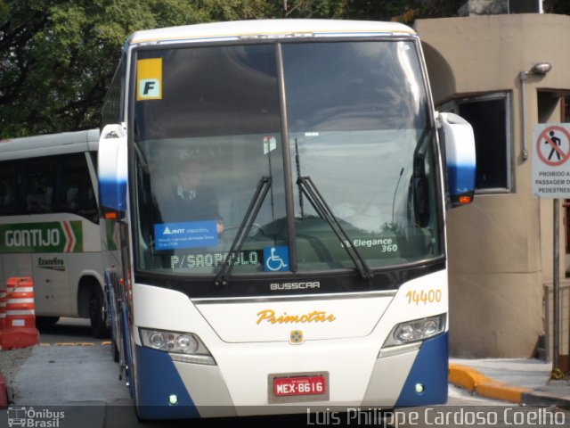 Primotur Transportes e Turismo 14400 na cidade de São Paulo, São Paulo, Brasil, por Luis Philippe Cardoso Coelho. ID da foto: 4243378.