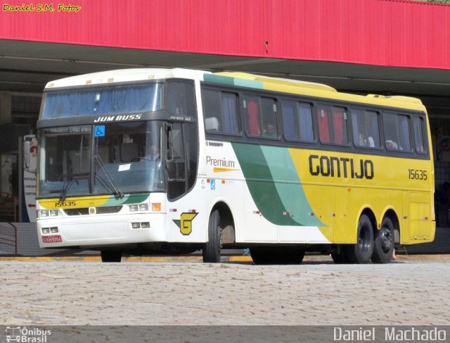 Empresa Gontijo de Transportes 15635 na cidade de João Monlevade, Minas Gerais, Brasil, por Daniel  Machado. ID da foto: 4246652.