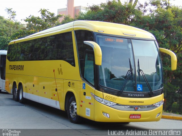Viação Itapemirim 60581 na cidade de São Paulo, São Paulo, Brasil, por Lucas Adriano Bernardino. Número da foto: #4312255.