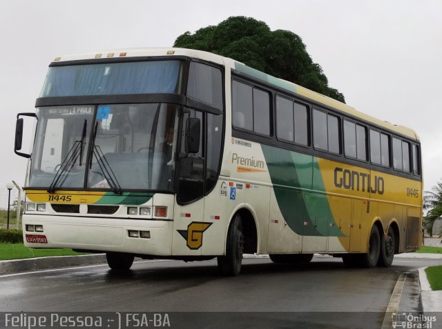 Empresa Gontijo de Transportes 11445 na cidade de Feira de Santana, Bahia, Brasil, por Felipe Pessoa de Albuquerque. ID da foto: 4312721.