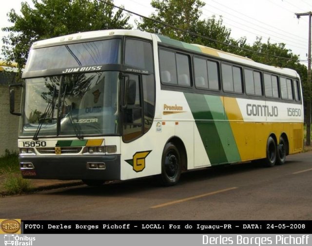 Empresa Gontijo de Transportes 15850 na cidade de Foz do Iguaçu, Paraná, Brasil, por Derles Borges Pichoff. ID da foto: 4314085.