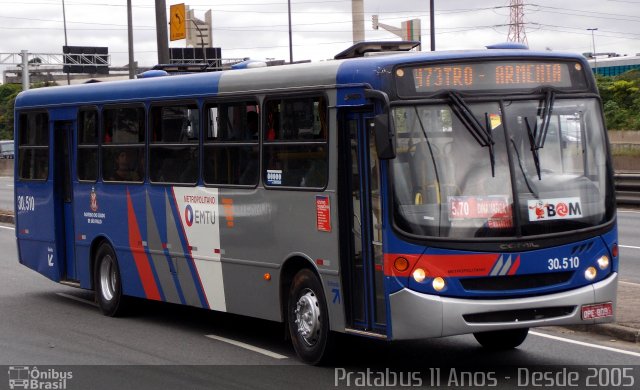 Empresa de Ônibus Vila Galvão 30.510 na cidade de São Paulo, São Paulo, Brasil, por Cristiano Soares da Silva. Número da foto: #4315066.