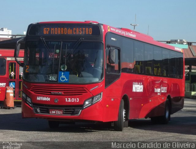 Auto Ônibus Brasília 1.3.013 na cidade de Niterói, Rio de Janeiro, Brasil, por Marcelo Candido de Oliveira. Número da foto: #4316456.