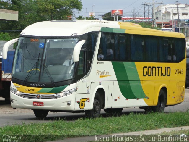 Empresa Gontijo de Transportes 7045 na cidade de Senhor do Bonfim, Bahia, Brasil, por Ícaro Chagas. ID da foto: 4316449.