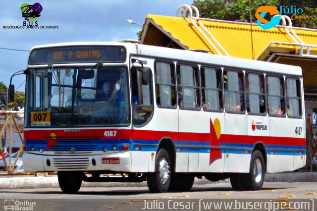 Transporte Tropical 4187 na cidade de Aracaju, Sergipe, Brasil, por Julio Cesar  Barbosa Martins. ID da foto: 4316942.