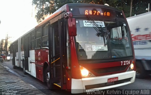 Viação Campo Belo 7 2724 na cidade de São Paulo, São Paulo, Brasil, por Weslley Kelvin Batista. Número da foto: #4317985.