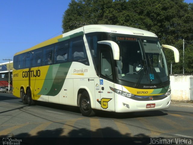 Empresa Gontijo de Transportes 18760 na cidade de Curvelo, Minas Gerais, Brasil, por Josimar Vieira. ID da foto: 4318309.