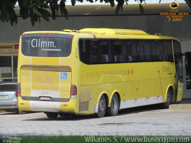 Viação Itapemirim 8707 na cidade de Maruim, Sergipe, Brasil, por Willame Souza. ID da foto: 4318348.