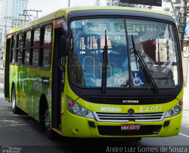 Santo Antônio Transportes Niterói 2.2.087 na cidade de Niterói, Rio de Janeiro, Brasil, por André Luiz Gomes de Souza. ID da foto: 4325617.