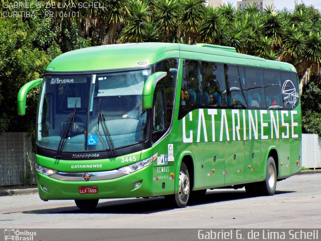 Auto Viação Catarinense 3445 na cidade de Curitiba, Paraná, Brasil, por Gabriel Giacomin de Lima. Número da foto: #4325790.
