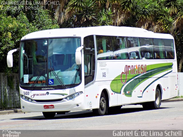 Viação Graciosa 148 na cidade de Curitiba, Paraná, Brasil, por Gabriel Giacomin de Lima. Número da foto: #4325766.