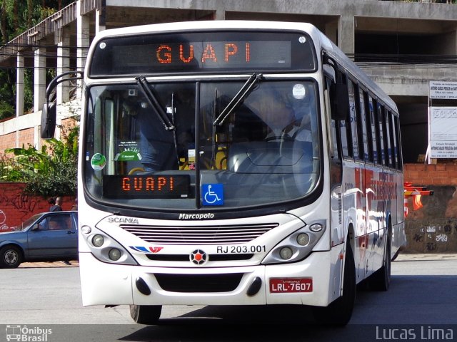 Viação Teresópolis RJ 203.001 na cidade de Teresópolis, Rio de Janeiro, Brasil, por Lucas Lima. ID da foto: 4325594.