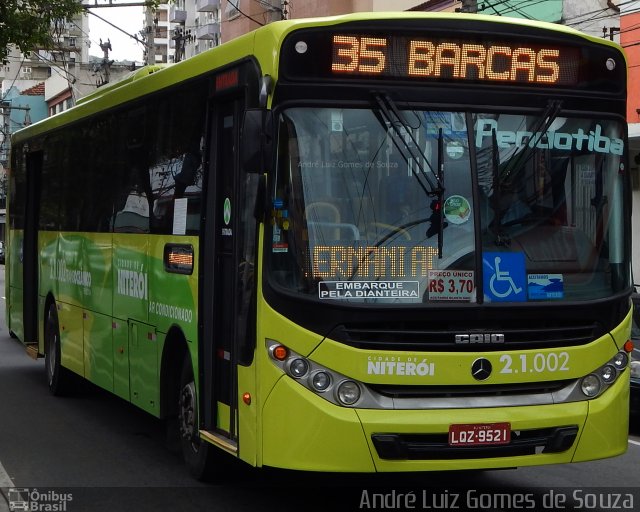 Viação Pendotiba 2.1.002 na cidade de Niterói, Rio de Janeiro, Brasil, por André Luiz Gomes de Souza. Número da foto: #4327627.