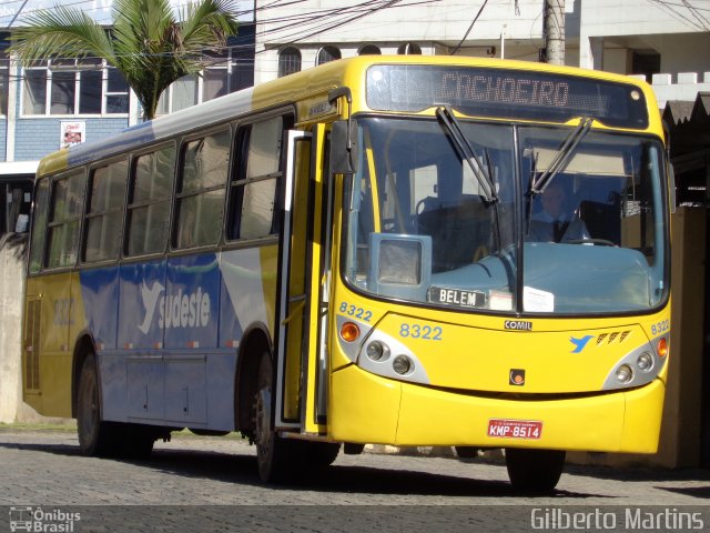 Viação Sudeste 8322 na cidade de Cachoeiro de Itapemirim, Espírito Santo, Brasil, por Gilberto Martins. ID da foto: 4326897.