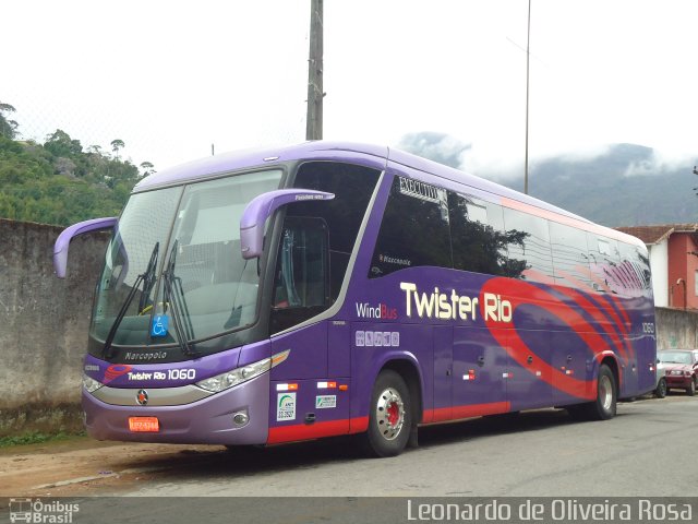 Twister Rio Transporte e Turismo 1060 na cidade de Teresópolis, Rio de Janeiro, Brasil, por Diego Oliveira. Número da foto: #4330693.