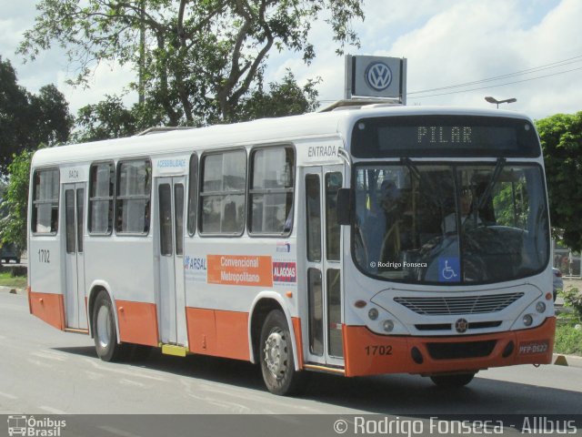 Expresso Metropolitano 1702 na cidade de Maceió, Alagoas, Brasil, por Rodrigo Fonseca. Número da foto: #4331899.