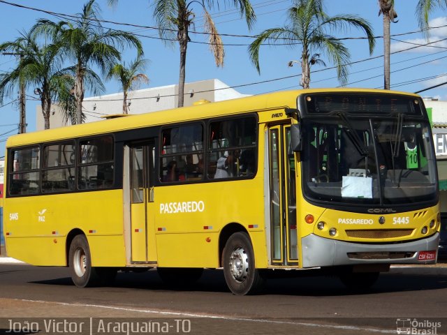 Passaredo Transporte e Turismo 5445 na cidade de Araguaína, Tocantins, Brasil, por João Victor. ID da foto: 4333973.