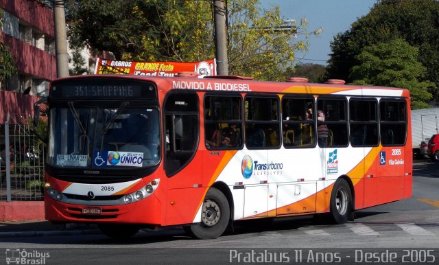 Empresa de Ônibus Vila Galvão 2085 na cidade de Guarulhos, São Paulo, Brasil, por Cristiano Soares da Silva. ID da foto: 4334090.