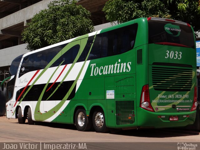 Tocantins Transportes e Turismo 3033 na cidade de Imperatriz, Maranhão, Brasil, por João Victor. ID da foto: 4336671.