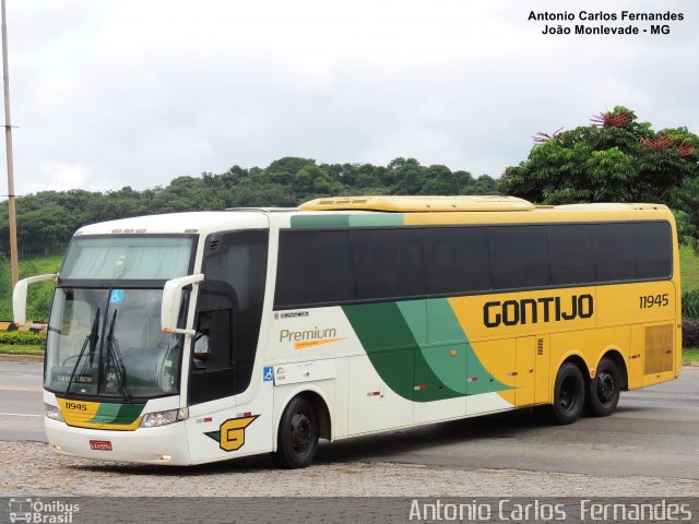 Empresa Gontijo de Transportes 11945 na cidade de João Monlevade, Minas Gerais, Brasil, por Antonio Carlos Fernandes. ID da foto: 4351907.