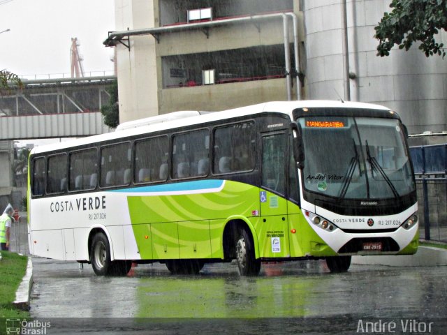 Costa Verde Transportes RJ 217.026 na cidade de Rio de Janeiro, Rio de Janeiro, Brasil, por André Vitor  Silva dos Santos. Número da foto: #4352555.
