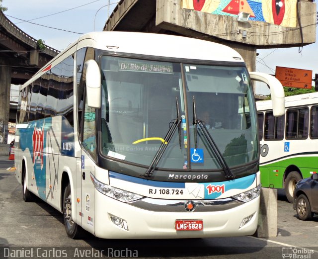 Auto Viação 1001 RJ 108.724 na cidade de Rio de Janeiro, Rio de Janeiro, Brasil, por Daniel Carlos  Avelar Rocha. ID da foto: 4296931.