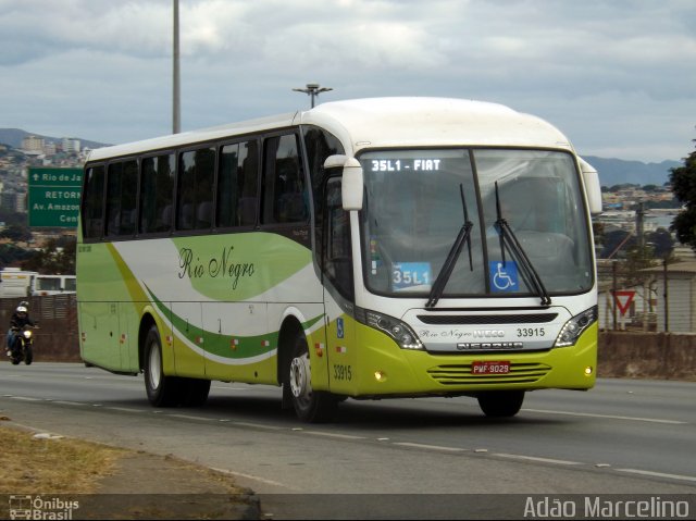 Rio Negro Fretamento e Turismo 33915 na cidade de Belo Horizonte, Minas Gerais, Brasil, por Adão Raimundo Marcelino. ID da foto: 4360132.