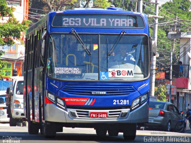 Viação Osasco 21.281 na cidade de Osasco, São Paulo, Brasil, por Gabriel Almeida. ID da foto: 4360344.